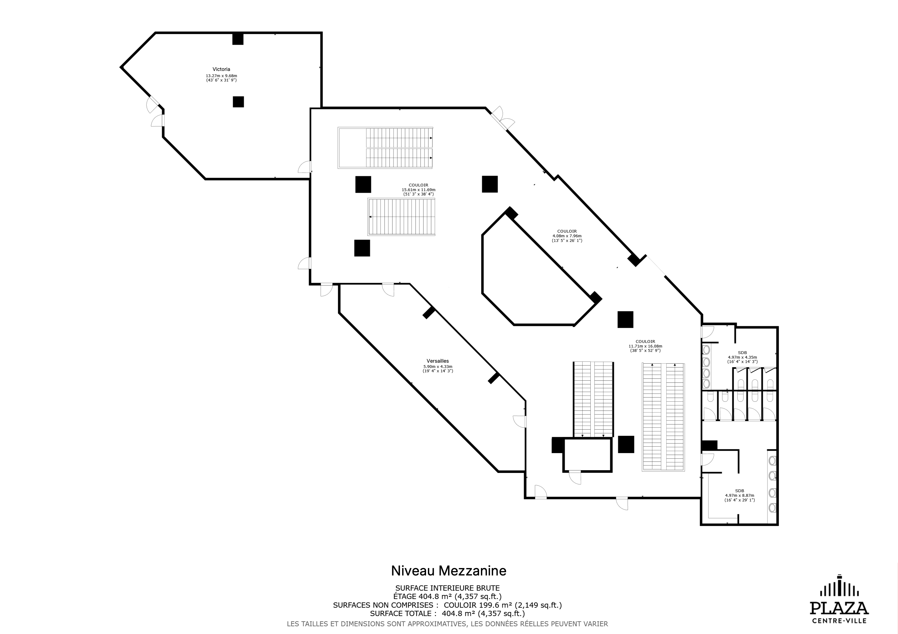 Plaza Centre-Ville mezzanine-level floor plan