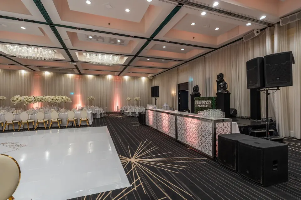 Decorated room for a social event